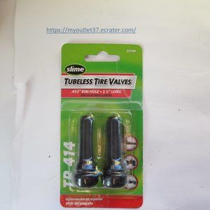 Slime Rubber Heavy Duty 1 1/2" Tubeless Tire Valves .453" QTY: 2 - Brand New